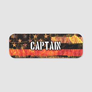 Etiqueta De Nome Capitão Pavilhão do Bombeiro