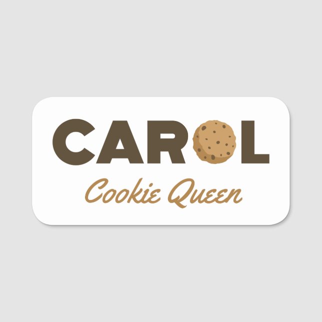 Etiqueta De Nome Carol cookie rainha (Frente)