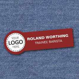 Etiqueta De Nome Carregamento de logotipo - Funcionarios Red Simple