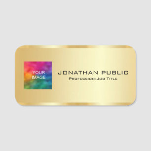 Etiqueta De Nome Carregamento Personalizado Foto Ou Logotipo De Fun