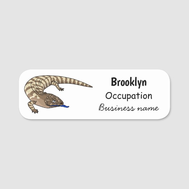 Etiqueta De Nome Cartografia de répteis de lagarto azul (Frente)