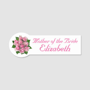 Etiqueta De Nome Chá de panela cor-de-rosa dos rosas