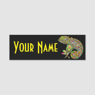 Etiqueta De Nome Chameleon Psychedelic Fantasy