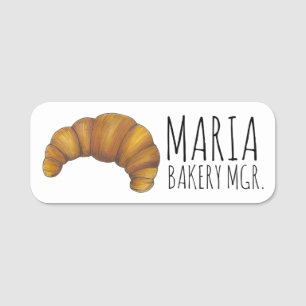 Etiqueta De Nome Chef de pastelaria francês croissante