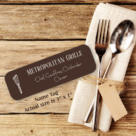 Etiqueta De Nome Chef Restaurante de Brown Tan Spatula