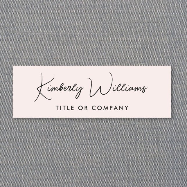 Etiqueta De Nome Chic Script Professional Rosa (Chic Script Professional Pink Name Tag)