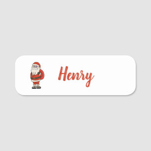 Etiqueta De Nome Chinelos de Natal do Papai Noel Personalizado