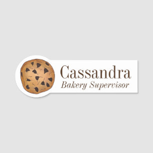 Etiqueta De Nome Chip Chip Cookie Bakery Bajulação Chef