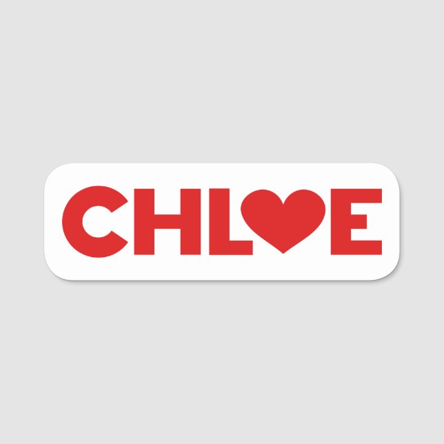 Etiqueta De Nome Chloe Love (Frente)