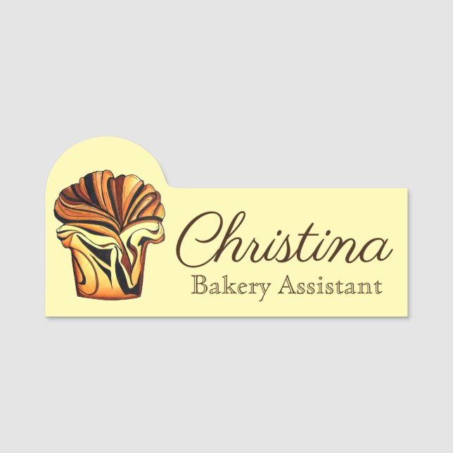 Etiqueta De Nome Chocolate Babka - Comida de pão judaico (Frente)