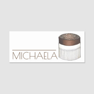 Etiqueta De Nome Chocolate Soufflé Forno de Comida