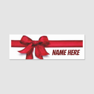 ETIQUETA DE NOME **CHRISTMAS RIBBON** PARA EVENTOS DE NATAL