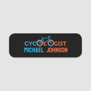 Etiqueta De Nome Ciclismo de bicicleta de cicologista personalizado