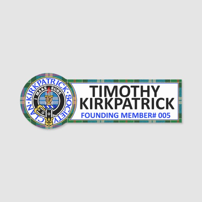Etiqueta De Nome CKS NAME BADGE - #005 Timothy Kirkpatrick  (Frente)