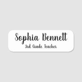 Etiqueta De Nome Classic White Teacher Name Badge