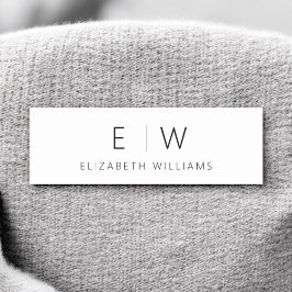 Etiqueta De Nome Clássico Elegante Moderno Monograma