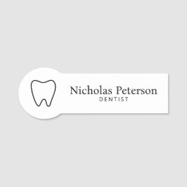 Etiqueta De Nome Clínica dentária minimalista moderna dos dentes