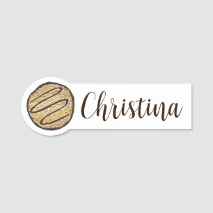 Etiqueta De Nome Coconut Macaroon Cookie Pastelaria Chef padaria Ju