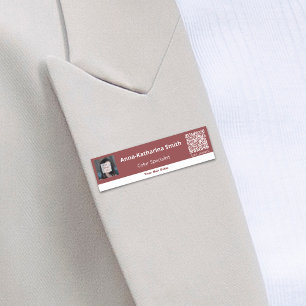 Etiqueta De Nome Código QR da imagem profissional
