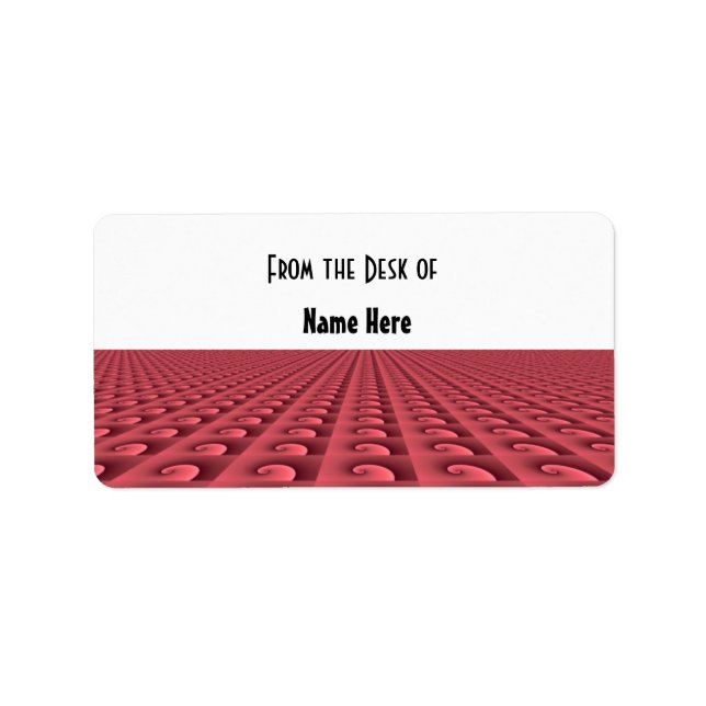 Etiqueta de Nome com Padrão Rosa Profundo (Frente)