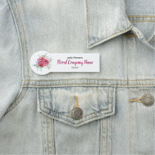 Etiqueta De Nome Companhia Floral de Flores de Península Rosa Escu