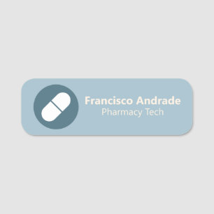 Etiqueta De Nome Comprimido decorativo magnético do farmacêutico 