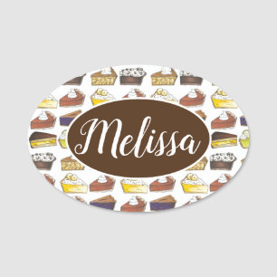 Etiqueta De Nome Compro Pie Slices Bakery Café Paery Chef