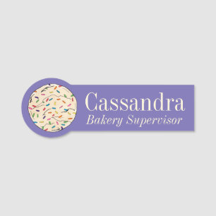 Etiqueta De Nome Confetti Sugar Cookies Rainbow Sprinkles Bakery