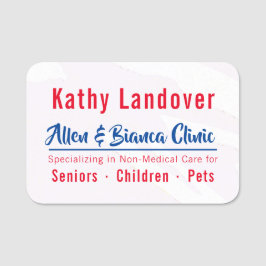 Etiqueta De Nome Confiança vermelha e azul