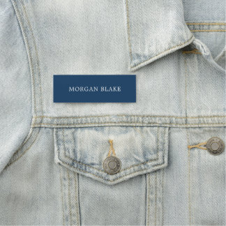 Etiqueta De Nome Consultor Minimalista Elegante Azul Branco