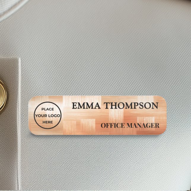 Etiqueta De Nome Copper Checkerboard Design Name Badge Custom 名札 (Criador carregado)