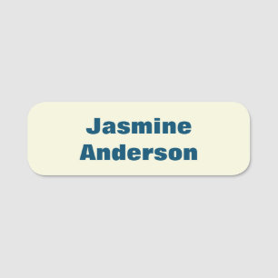 Etiqueta De Nome Cor Azul Mínima Mínima Moderna e Negrito do Oceano