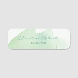 Etiqueta De Nome Cor Azul Verde Elegante Moderna Simples