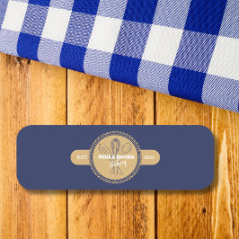 Etiqueta De Nome Cozinha de Colher Catering Padaria Navy & Gold