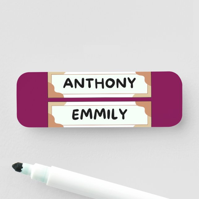 Etiqueta De Nome Crachá Clássico Anthony Emily (In Situ)