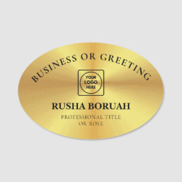 Etiqueta De Nome Crachá de funcionário com logotipo oval dourado