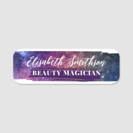 Etiqueta De Nome Crachá de ID Personalizado Celestial Roxo Feminino