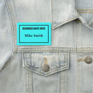 Etiqueta De Nome Crachá de Nome Azul Aqua Personalizado