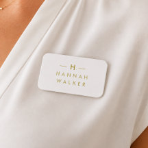 Crachá de Nome | Crachá Magnético Elegante Cinza D