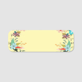 Etiqueta De Nome Crachá de nome de design floral em branco personal