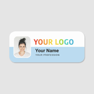 Etiqueta De Nome Crachá de Nome de Funcionário com Logotipo e Foto,