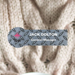 Etiqueta De Nome Crachá de nome de funcionário prata com logotipo p