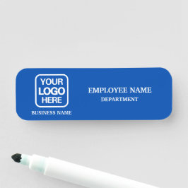 Etiqueta De Nome Crachá de Nome Empresarial Personalizado Azul Mode