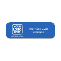 Crachá de Nome Empresarial Personalizado Azul Mode
