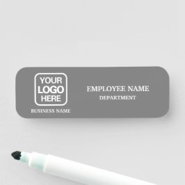 Etiqueta De Nome Crachá de Nome Empresarial Personalizado Cinza Mod