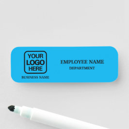 Etiqueta De Nome Crachá de Nome Personalizado Azul Céu Moderno para