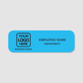 Etiqueta De Nome Crachá de Nome Personalizado Azul Céu Moderno para