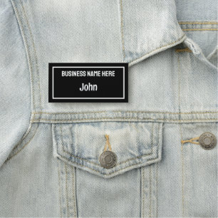 Etiqueta De Nome Crachá de nome preto e branco personalizado