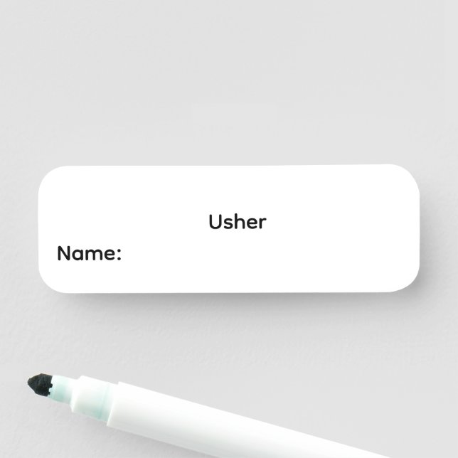 Etiqueta De Nome Crachá de Nome Reutilizável para Usher (In Situ)