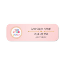 Crachá de Nome Rosa Personalizado com Logotipo par